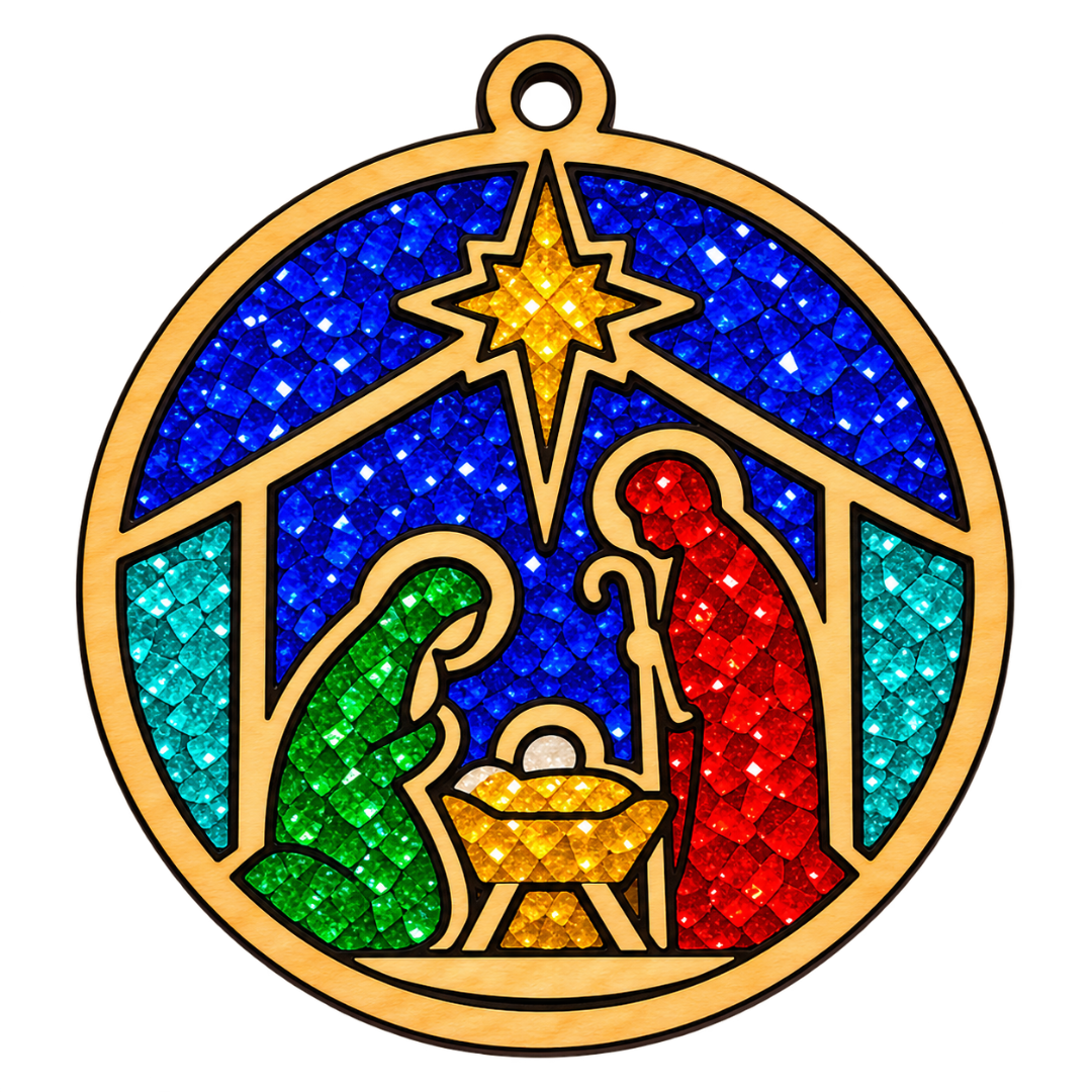 Nativity Ornament Crushed GLass Kit