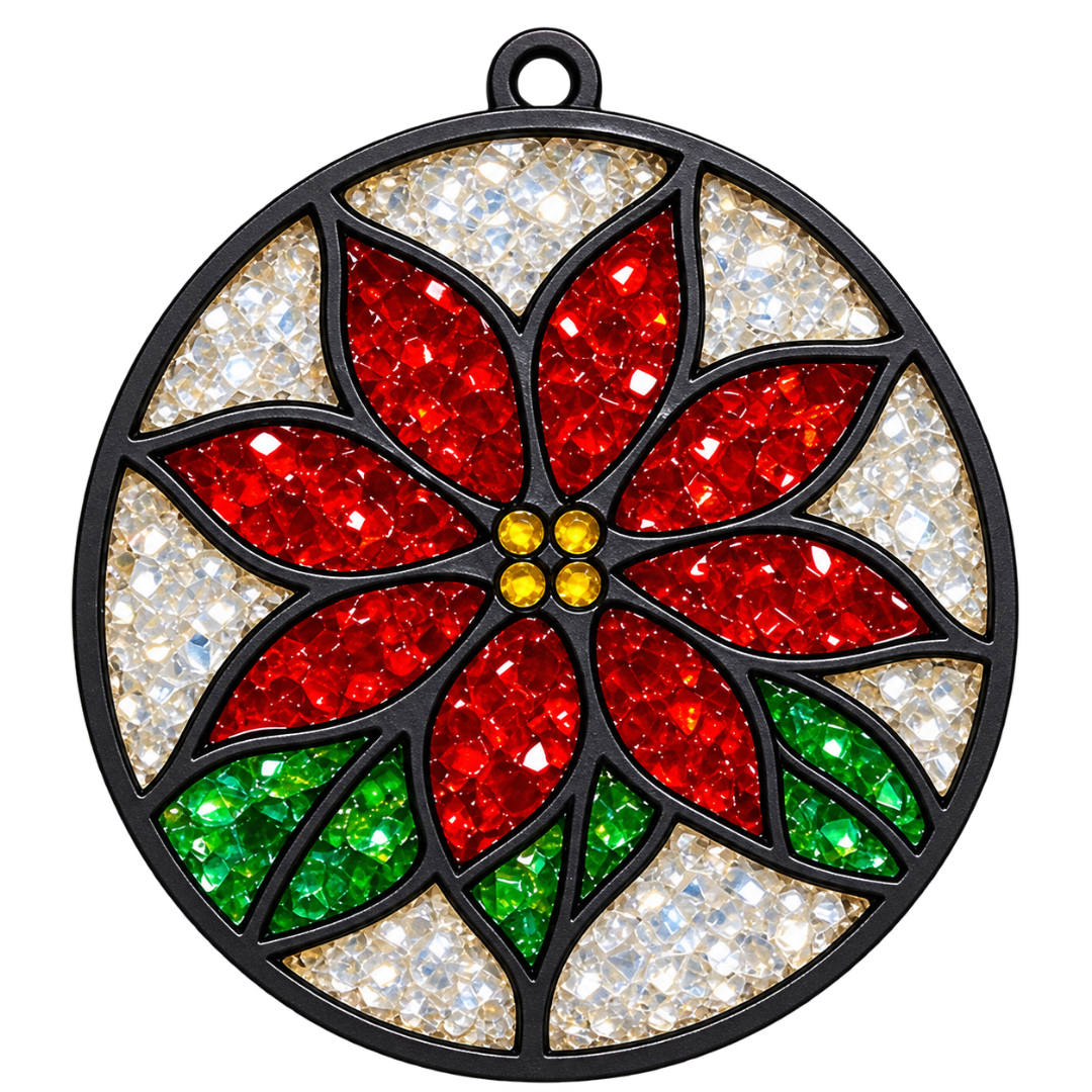 Poinsettia Ornament Crushed Glass Kit